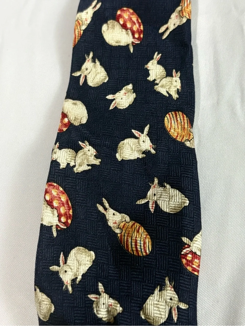 Vintage 100% Silk Easter Clip-On Tie
